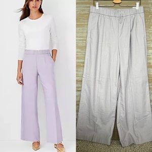 Ann Taylor NWT High Rise Wide Leg Pants Pull On Muted Lavender Womens L